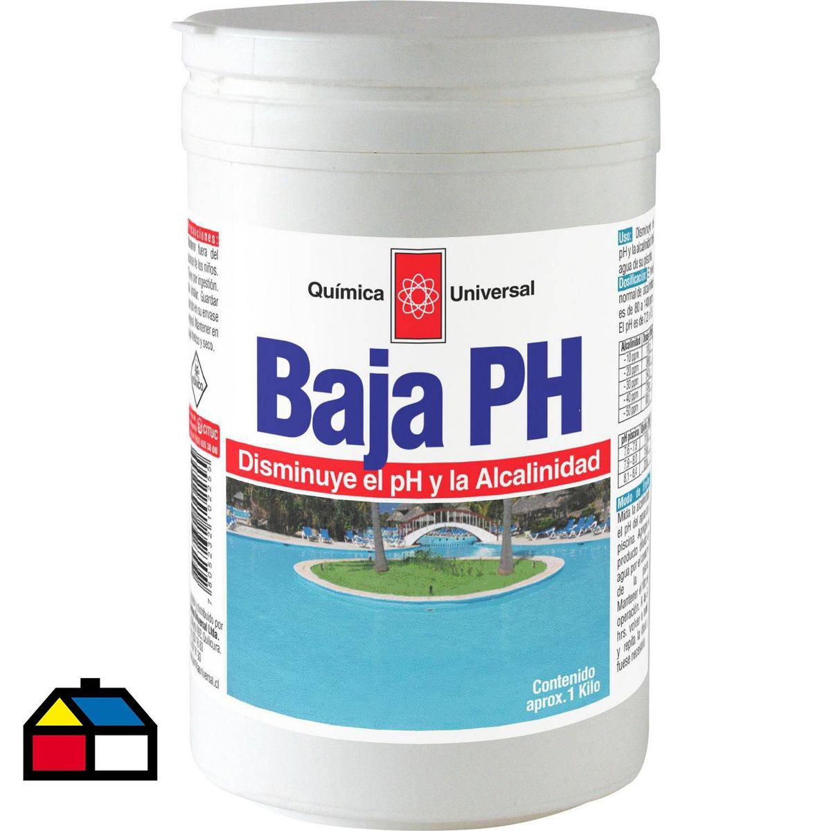 QUIMICA UNIVERSAL - Regulador de PH baja Polvo 1 kg Frasco (plástico/vidrio)