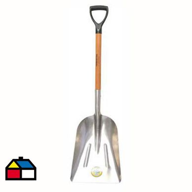 Pala carbonera aluminio con mango de madera