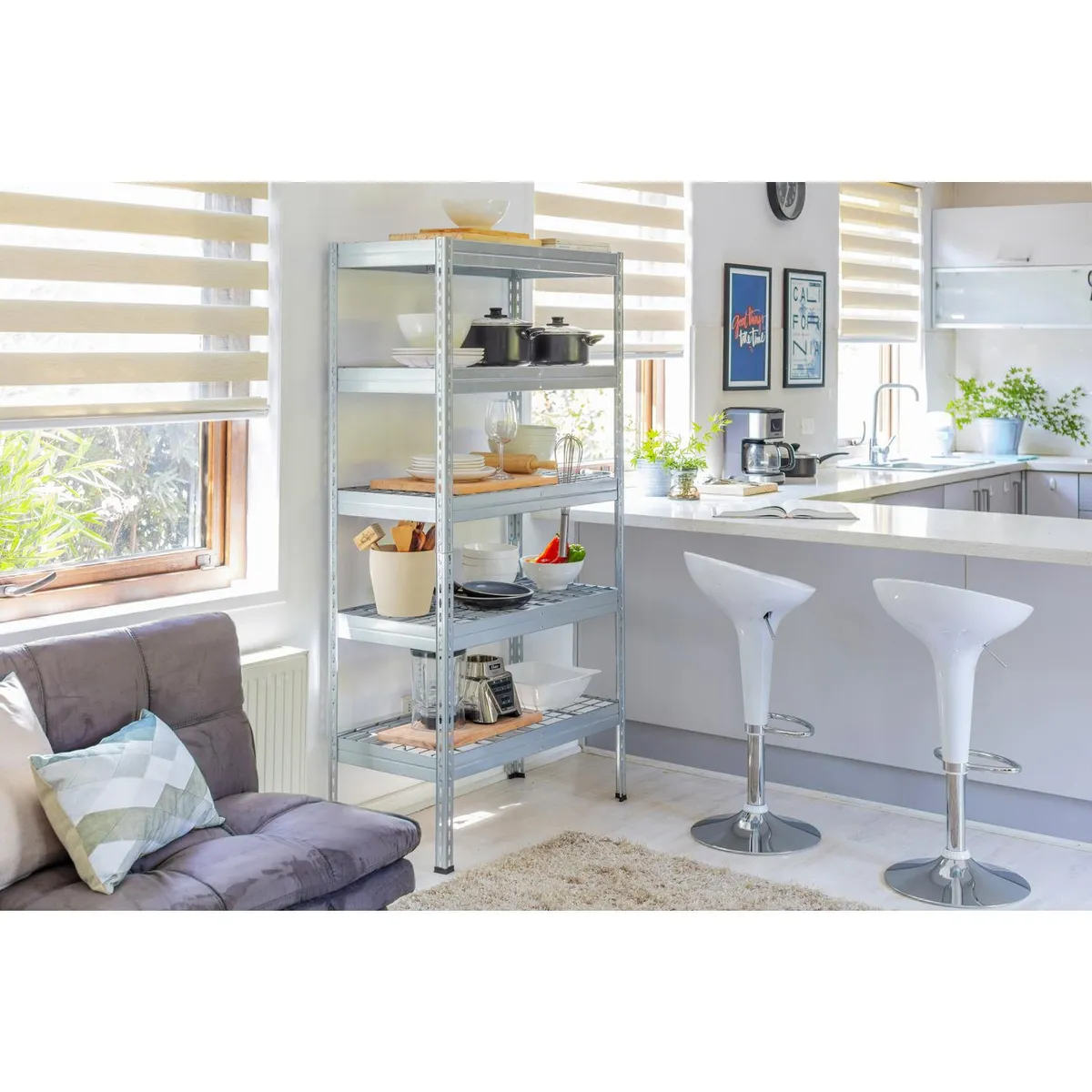 FIXSER - Estante Metal 5 Nivel(es) 45x176x90 cm Gris  