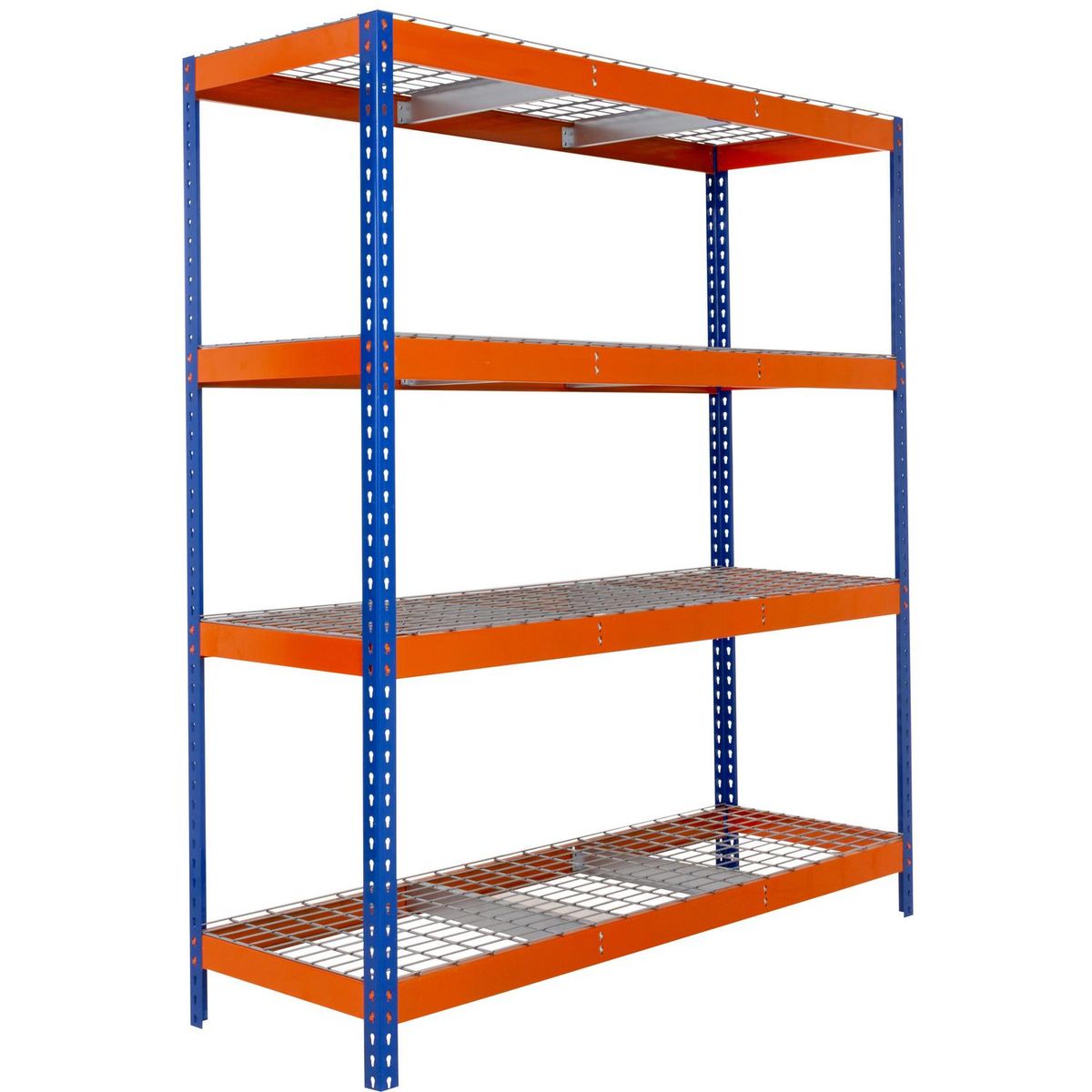 FIXSER - Estante Stocker Metal 4 Nivel(es) 60x200x210 cm Azul/Naranjo