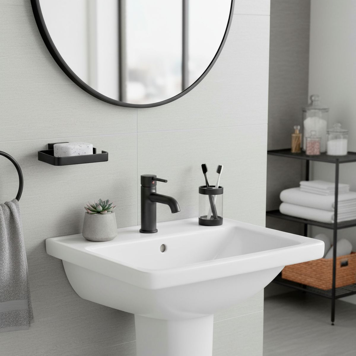 KLIPEN - Jabonera de rejilla Negra