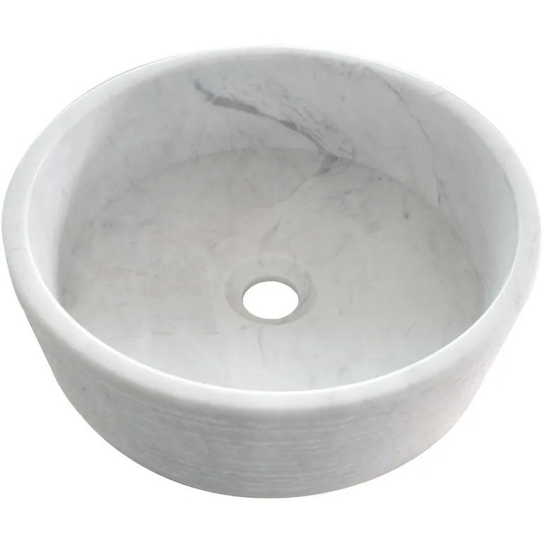 Lavamanos Forma Redonda Granito 36x12x36 cm Blanco