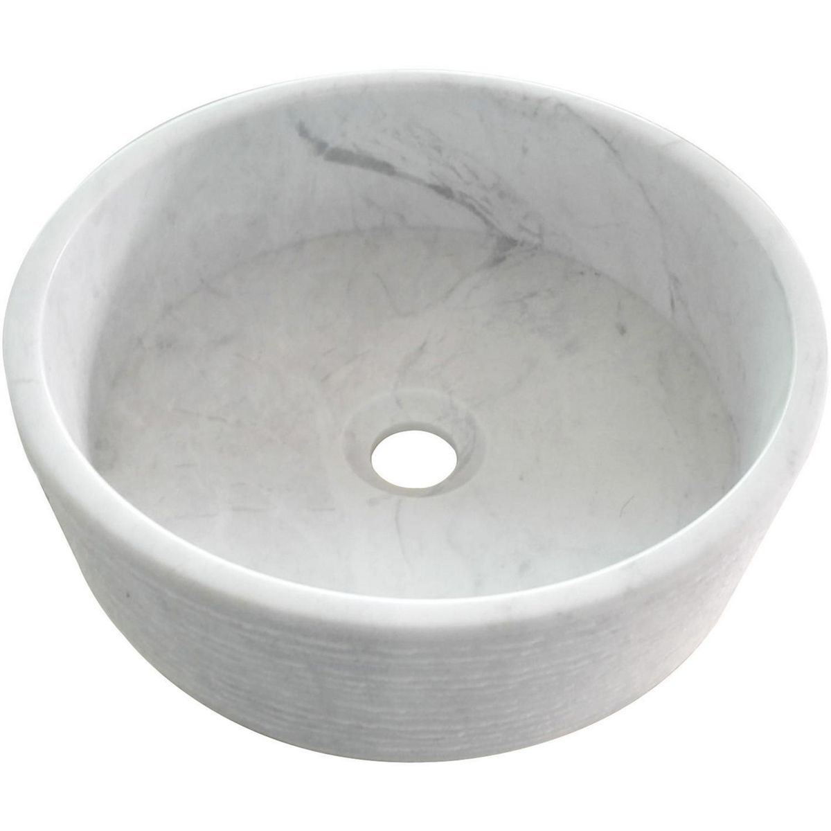 KLIPEN - Lavamanos Forma Redonda Granito 36x12x36 cm Blanco