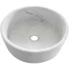 KLIPEN - Lavamanos Forma Redonda Granito 36x12x36 cm Blanco