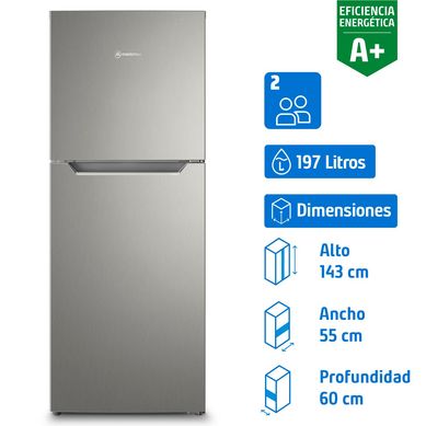 Refrigerador Top Freezer No Frost 197 Litros Inox Altus 1200