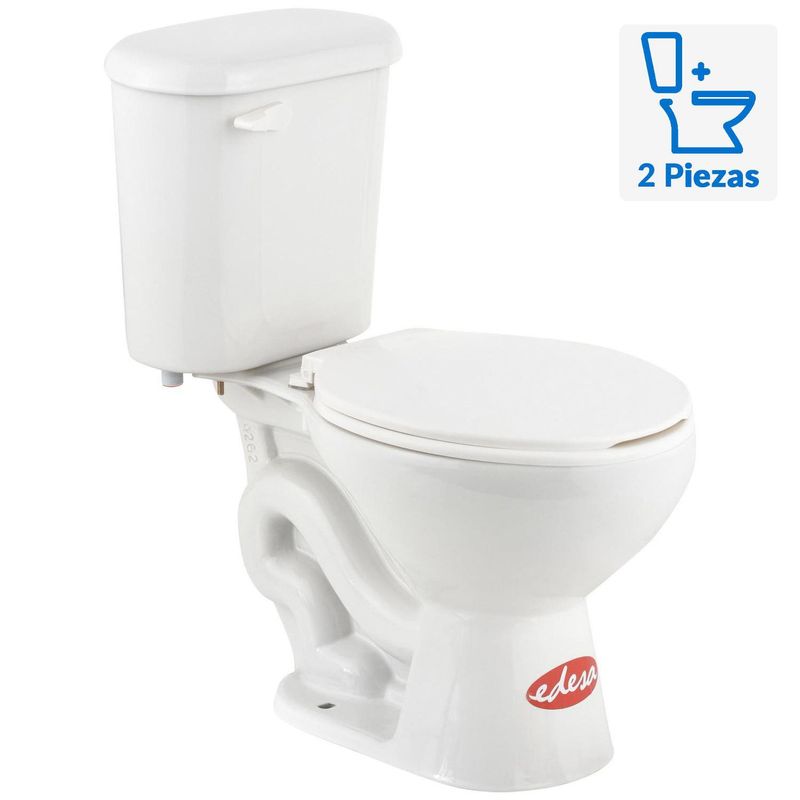 EDESA - Sanitario Two piece a Piso 30,5 cm 6 Litros Toilet Edesa Blanco