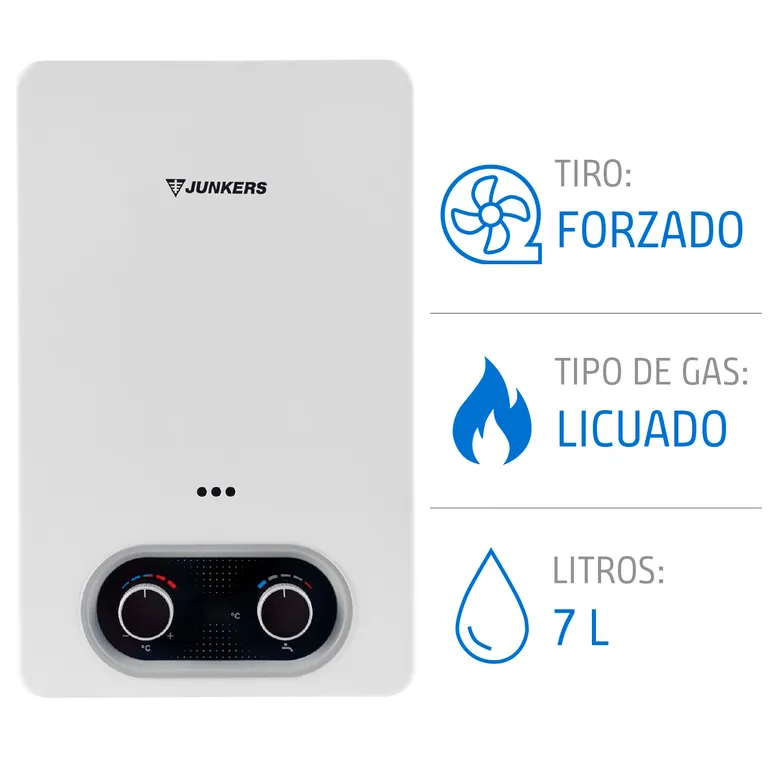 Calefont 7 Litros Gas Licuado Tiro Forzado Microturbina