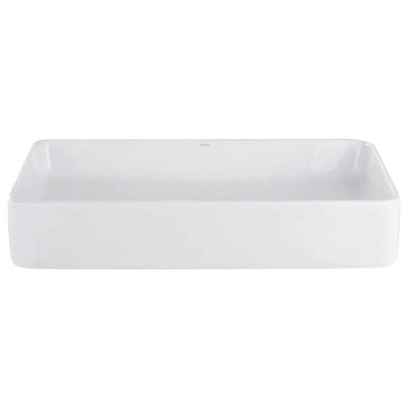 KLIPEN - Lavamanos con Forma Rectangular Cerámica 61x11x40.5 cm Blanco