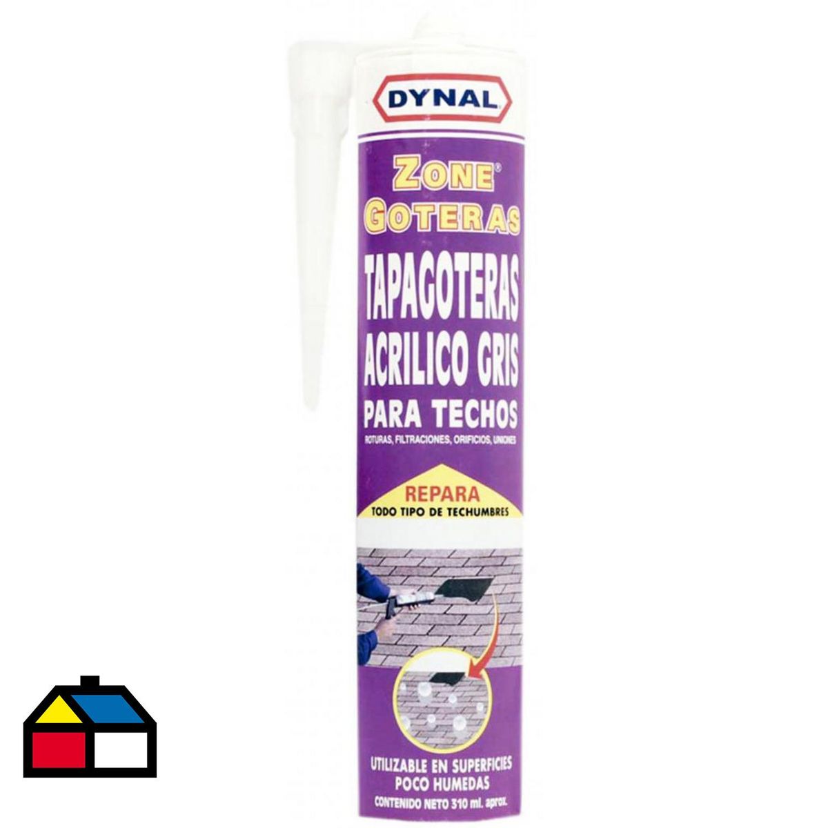 DYNAL - Sellador Dynal Tapagoteras Gris 320 Grs Techos y Canaletas