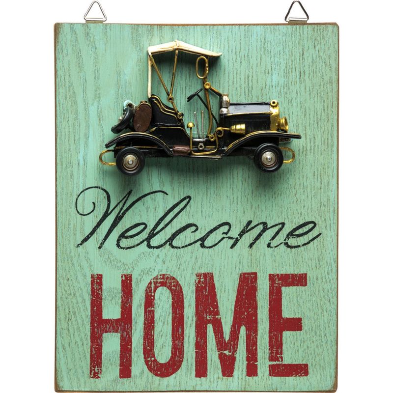 VGO - Adorno de pared Welcome Home 18x23,5 cm