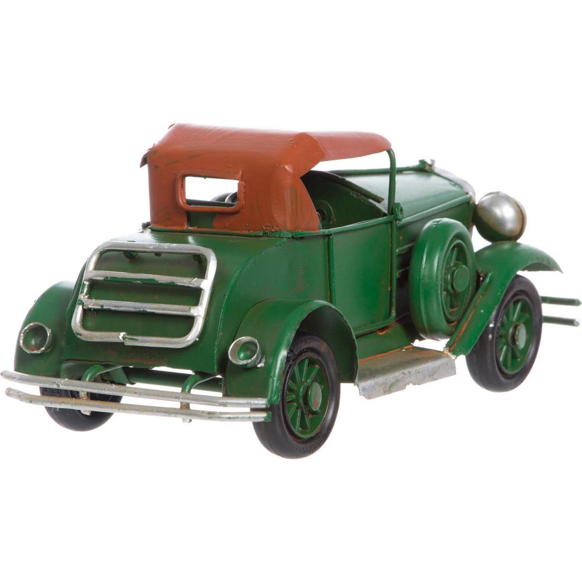 VGO - Auto antiguo decorativo 7x17x7 cm metal verde