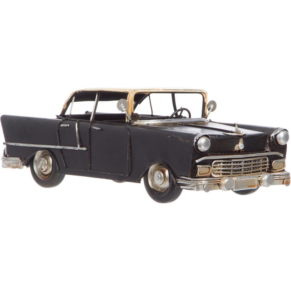 VGO - Automóvil decorativo 9x10,5x26 cm madera negro