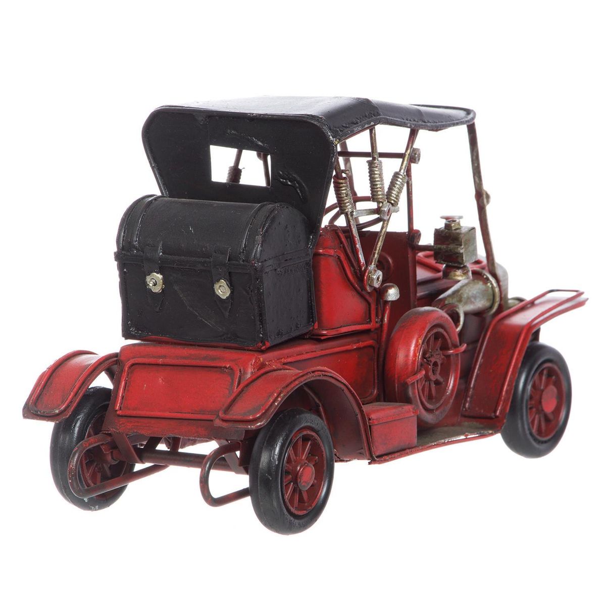 VGO - Auto antiguo decorativo 7x16,5x9 cm madera rojo