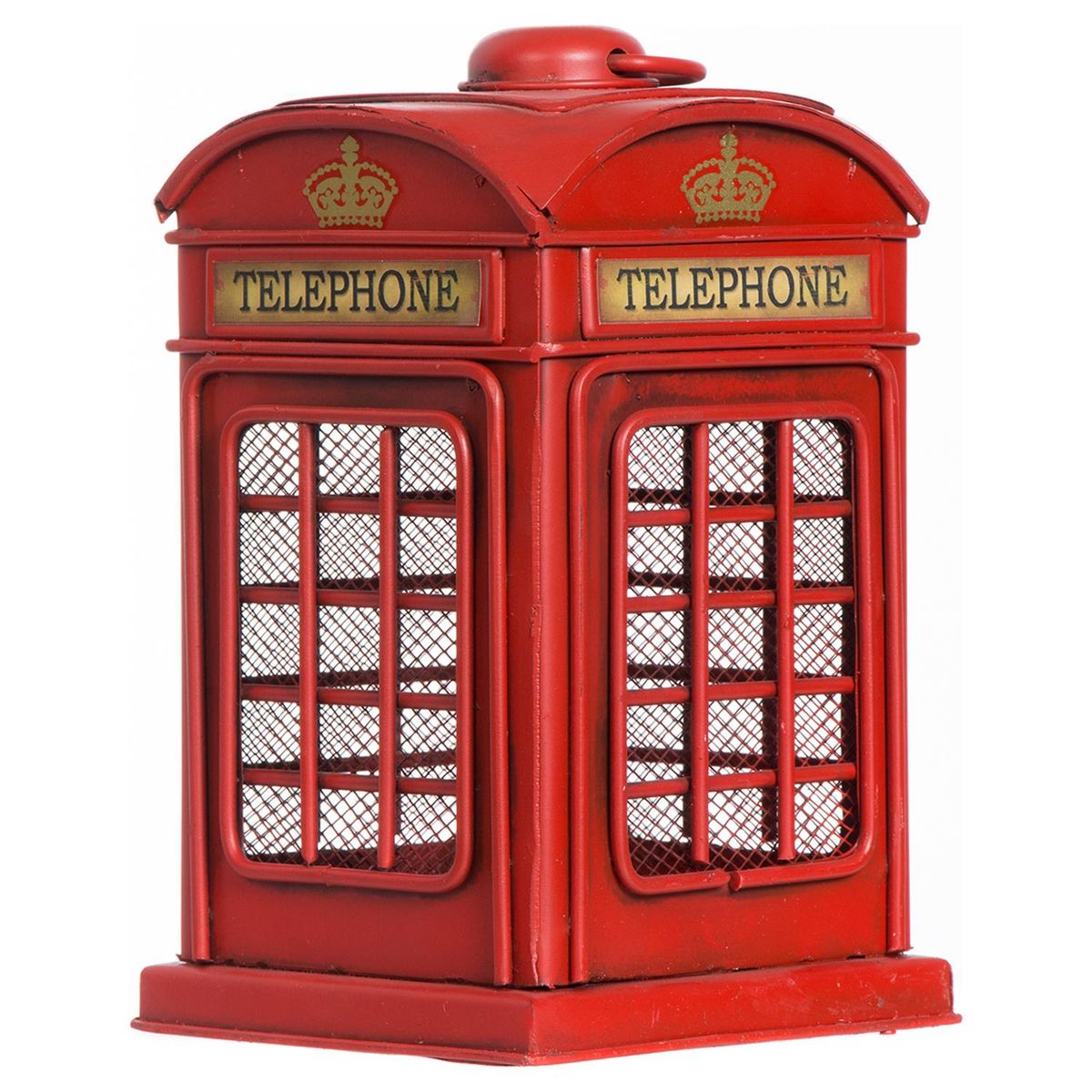 VGO - Cabina Telefónica con luz 10x16,5x10 cm metal rojo