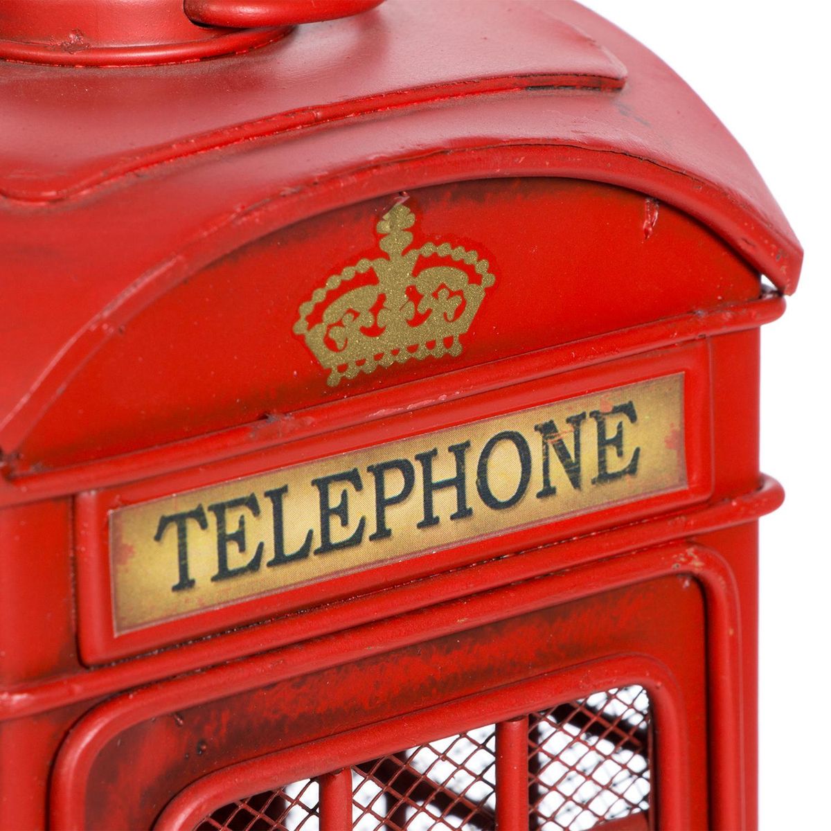 VGO - Cabina Telefónica con luz 10x16,5x10 cm metal rojo