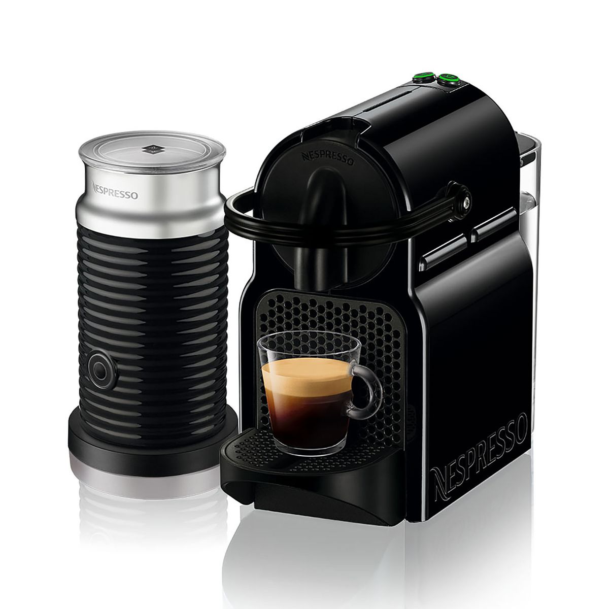 NESPRESSO - Cafetera Inissia y Espumador de Leche 1200 W Negro