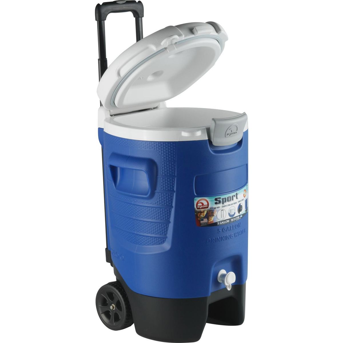 IGLOO - Cooler para Agua con Ruedas 19 l Azul/ Blanco