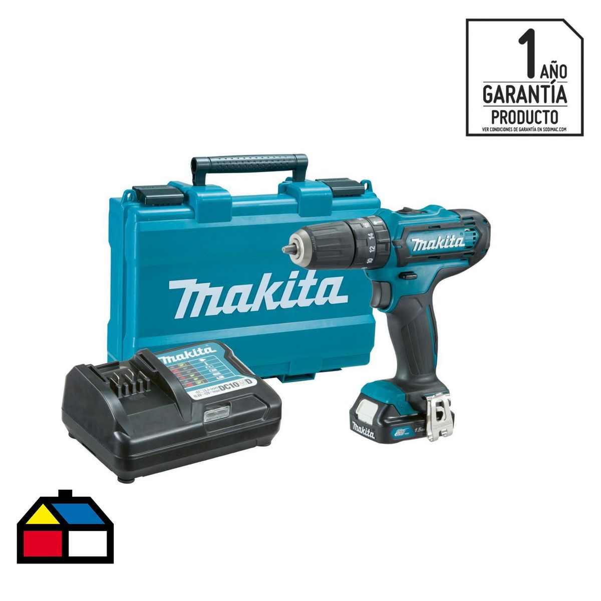 MAKITA - Taladro Inalámbrico Percutor 10 mm 12 V/1 Batería