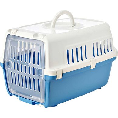 Jaula de transporte azul para animales pequeos