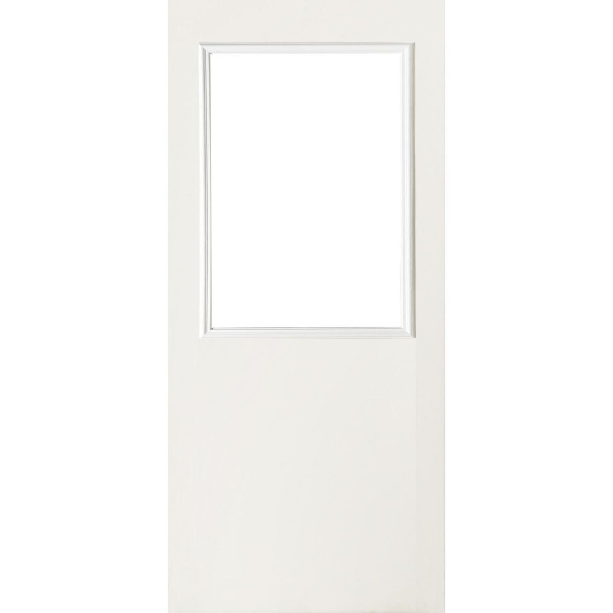 HOLZTEK - Puerta Exterior Acero 80x210 cm Medio Cuerpo Blanco