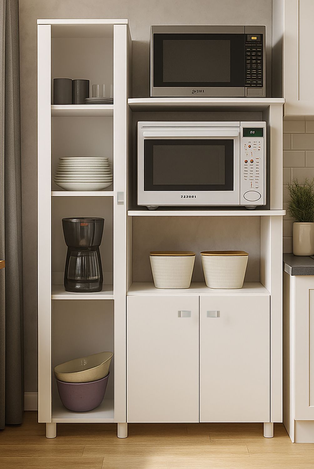 TECNOMOBILI - Mueble de cocina 96,2x41,8x142,5 cm Blanco espesor 15mm