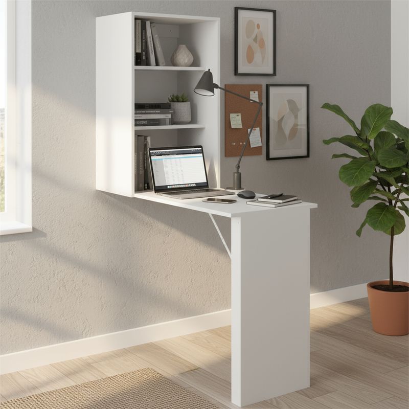 TECNOMOBILI - Escritorio pared 48x108x158 cm Blanco