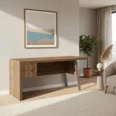 TECNOMOBILI - Escritorio 2 cajones 163x60x74,5 cm Nogal