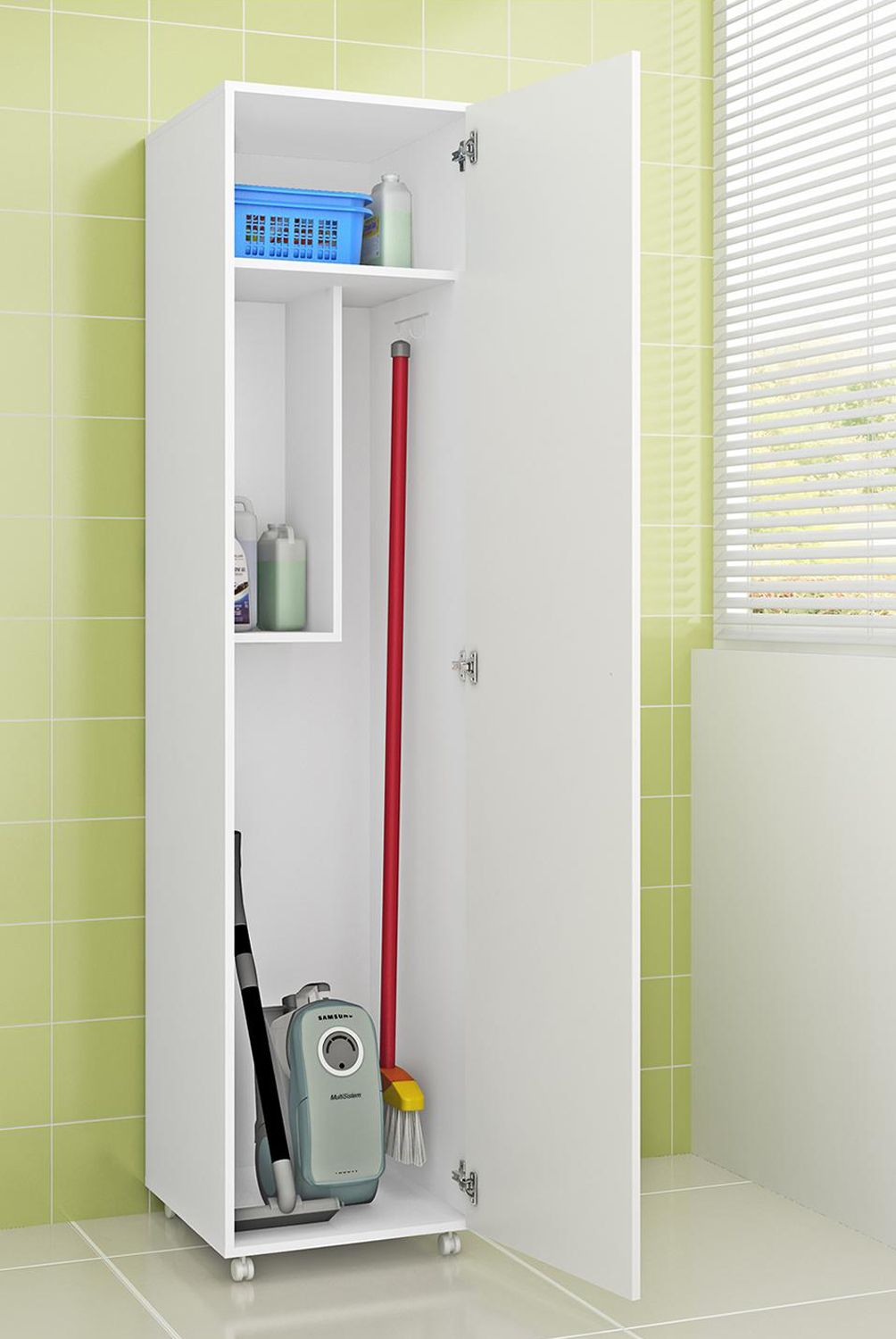 TECNOMOBILI - Estante 1 puerta 45x40,3x190,5 cm Blanco