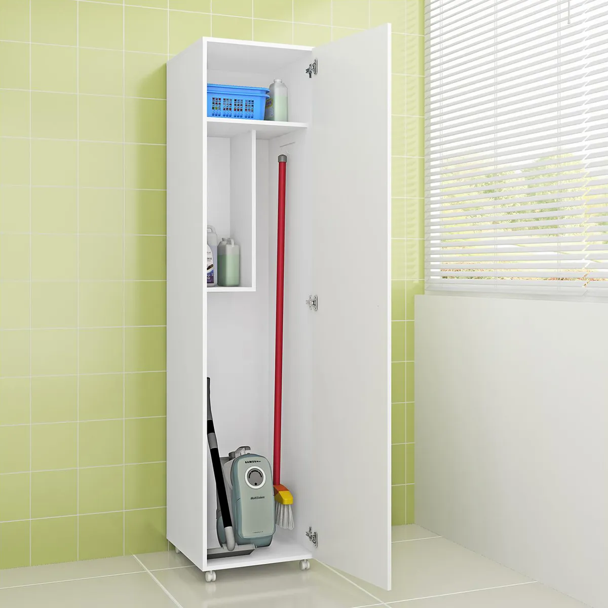 TECNOMOBILI - Estante 1 puerta 45x40,3x190,5 cm Blanco