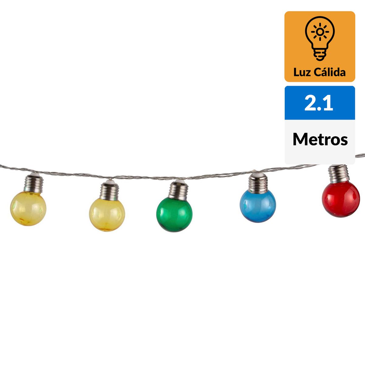 LEDZONE - Guirnalda batería ampolletas colores 10 luces