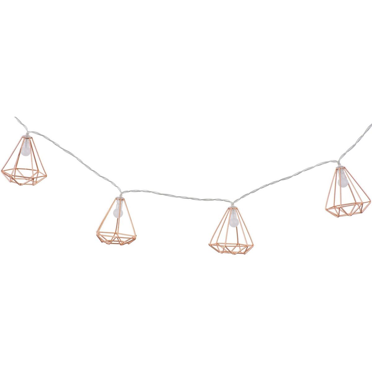 LEDZONE - Guirnalda batería decorativa cobre 10 luces