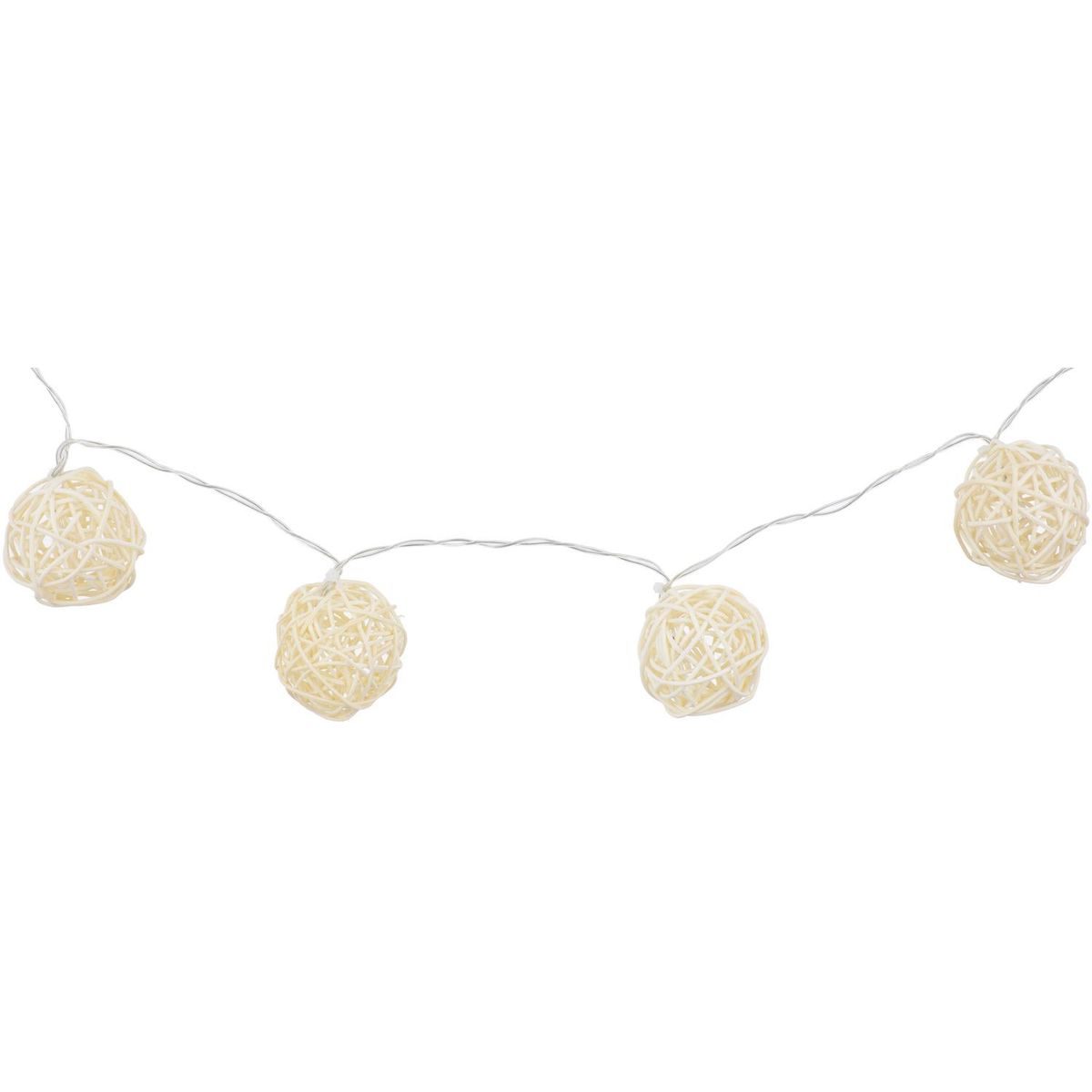 LEDZONE - Guirnalda bateria decorativa ovillo blanco 10 luces