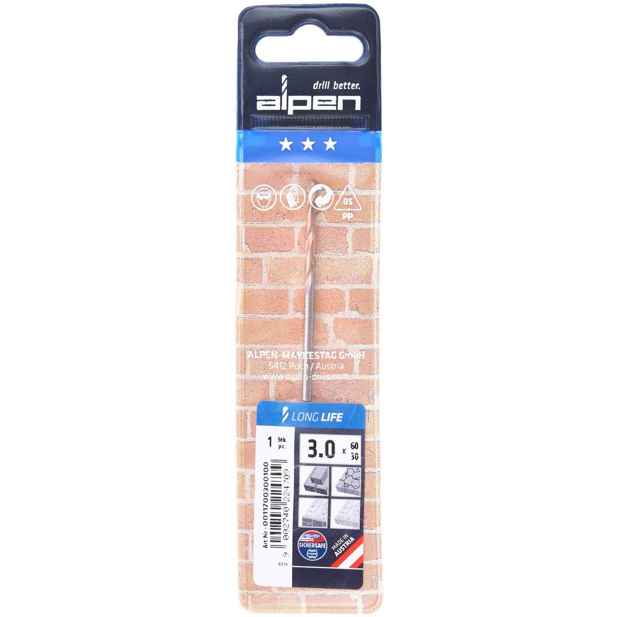 ALPEN - Broca para concreto centradora 3x60 mm