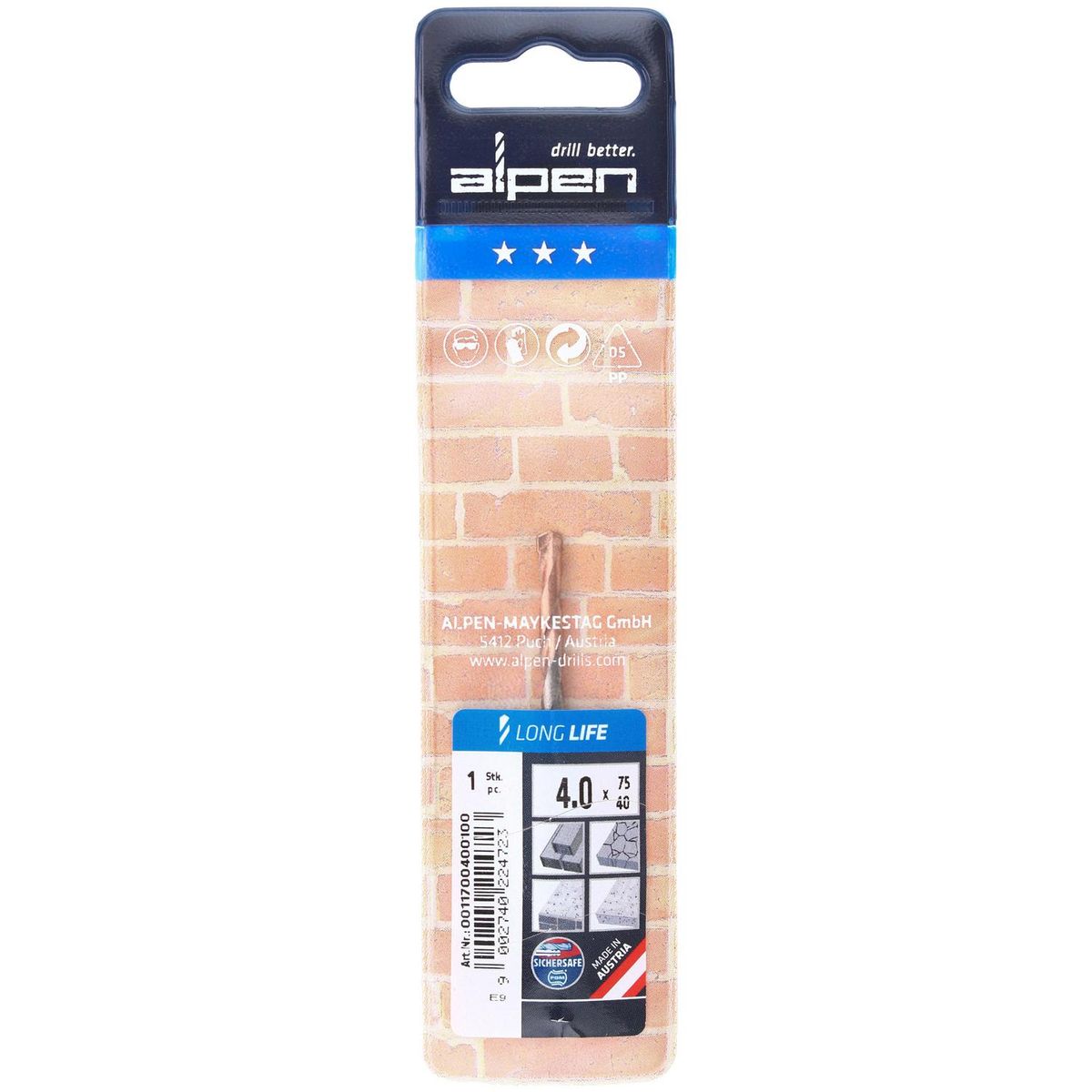 ALPEN - Broca para concreto centradora 4x75 mm