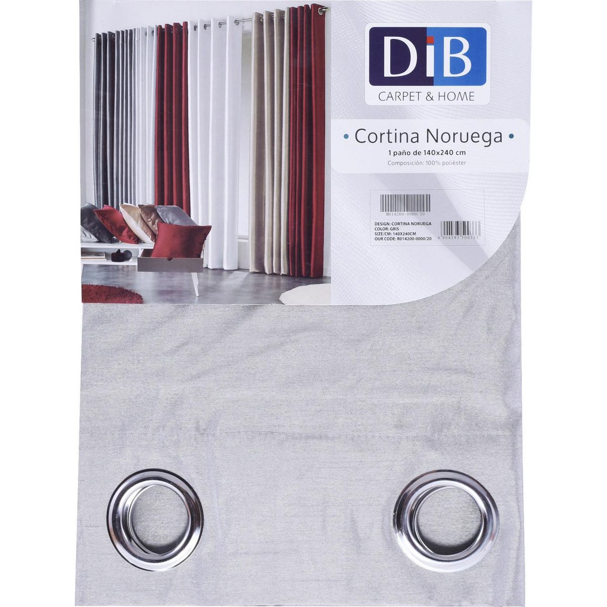 DIB - Cortina tela 140x240cm Noruega gris