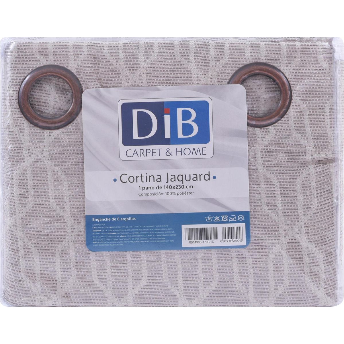 DIB - Cortina tela 140x230cm Jacquard geo taupe