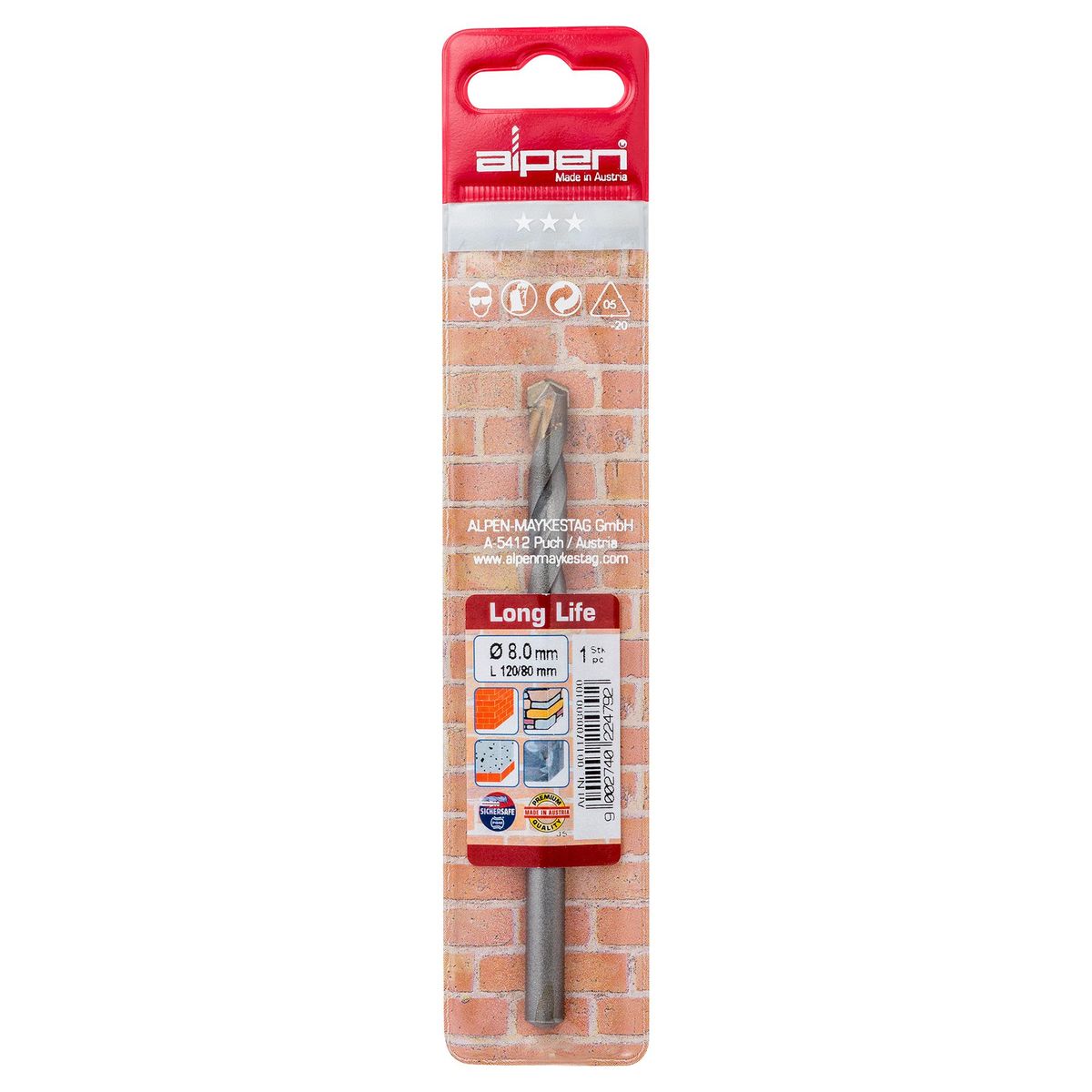 ALPEN - Broca para concreto centradora 8x120 mm