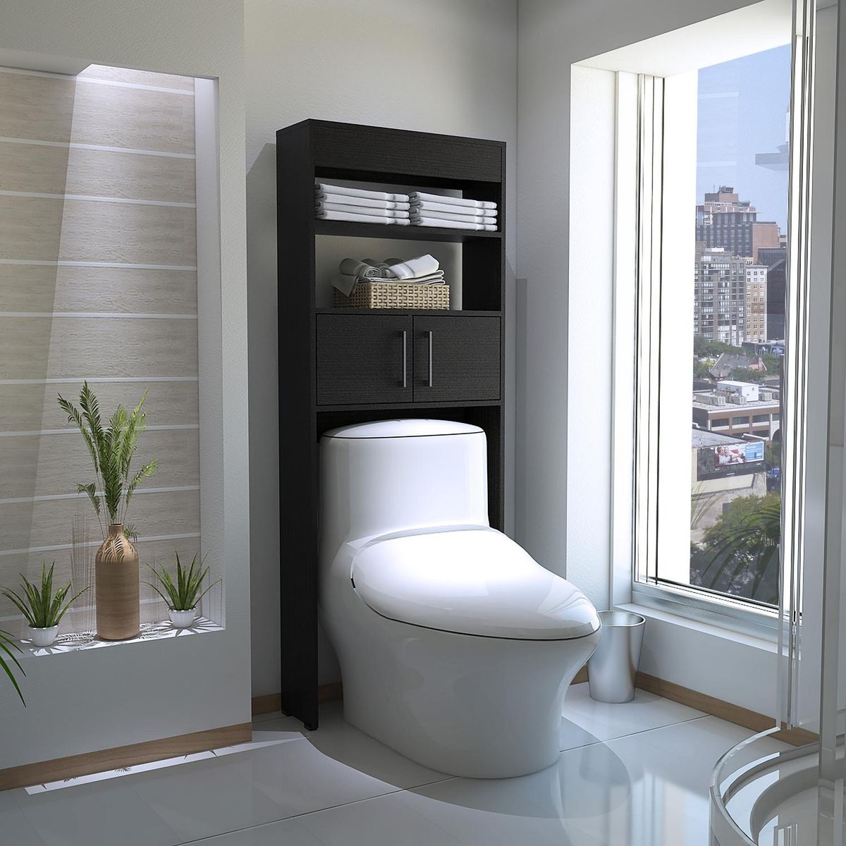 TUHOME - Optimizador de baño 160x62x20 cm Wengue