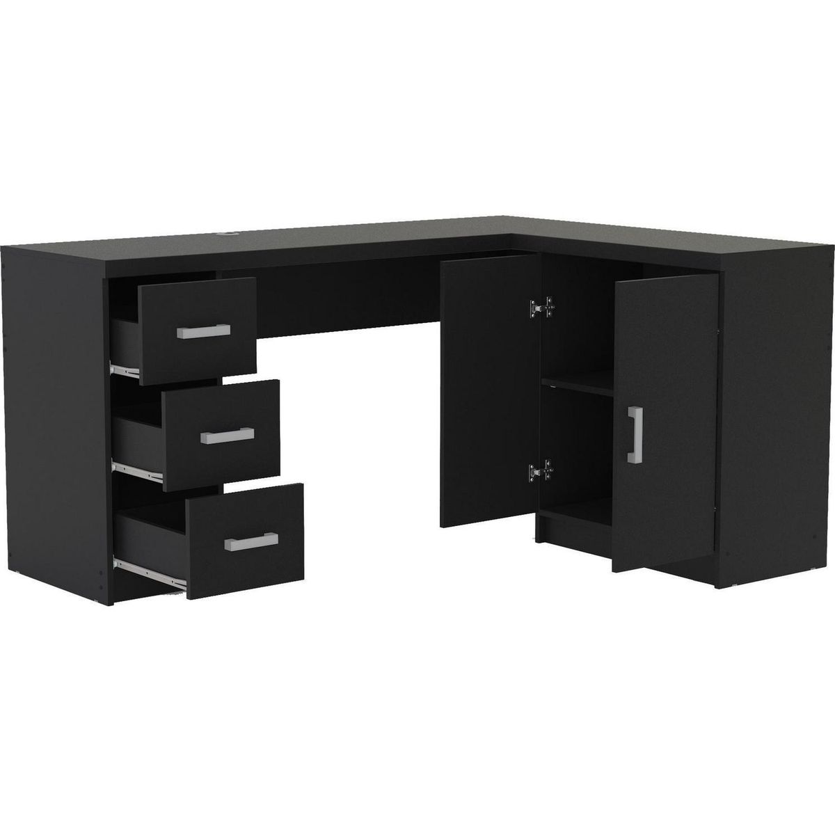 VEKKAHOME - Escritorio Gales 151,5x75,5x116,5 cm Negro