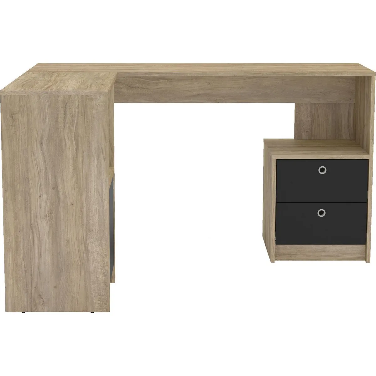 VEKKAHOME - Escritorio en L Esquinero Bosco Bosco Beige 112.5x75.5x135 cm