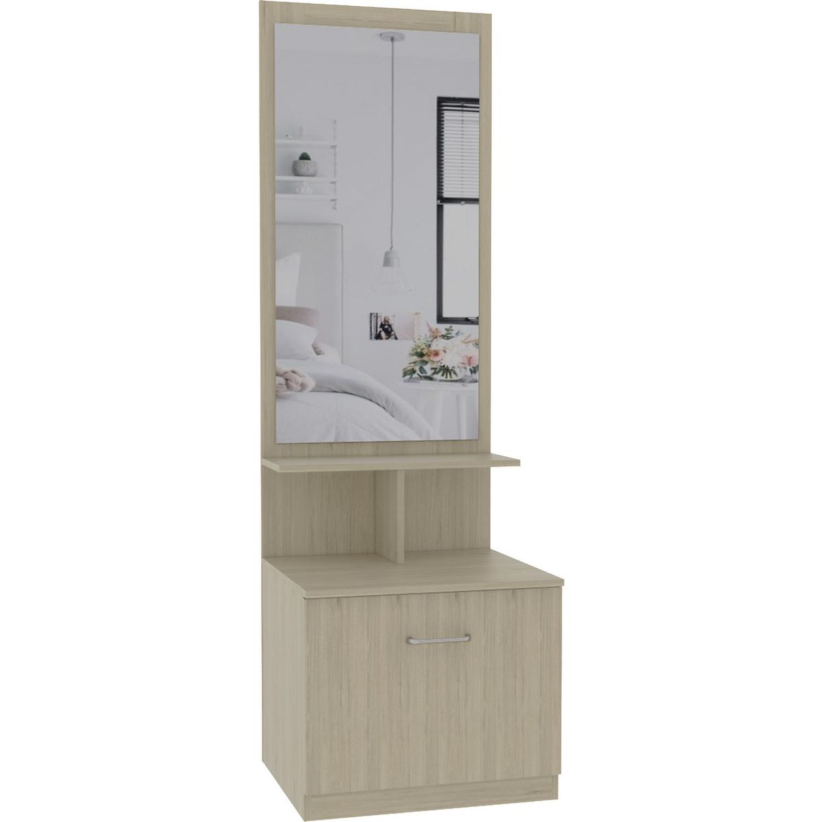TUHOME - Velador 1 Cajón 54x170,7x47,5 cm Rovere/Blanco