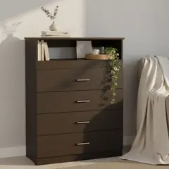 TUHOME - Cómoda 4 Cajón(es) Z-80 80x109.8x37.55 cm Wengue