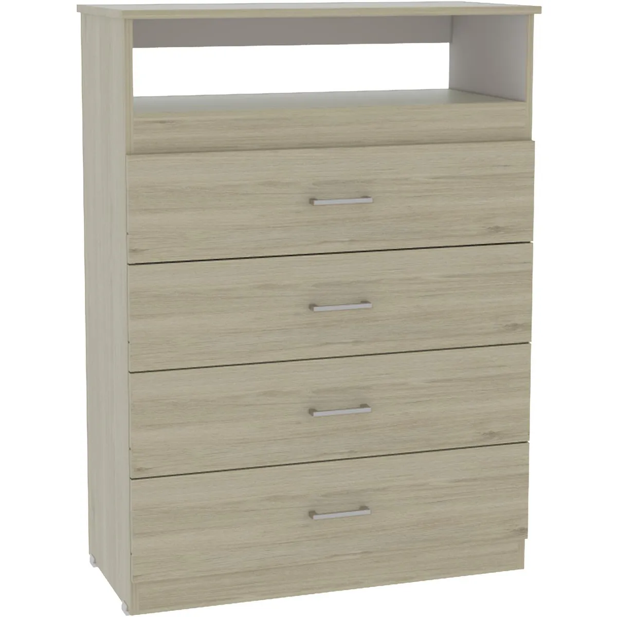 TUHOME - Cómoda 4 Cajón(es) Z-80 80x109.8x37.55 cm Rovere/blanco