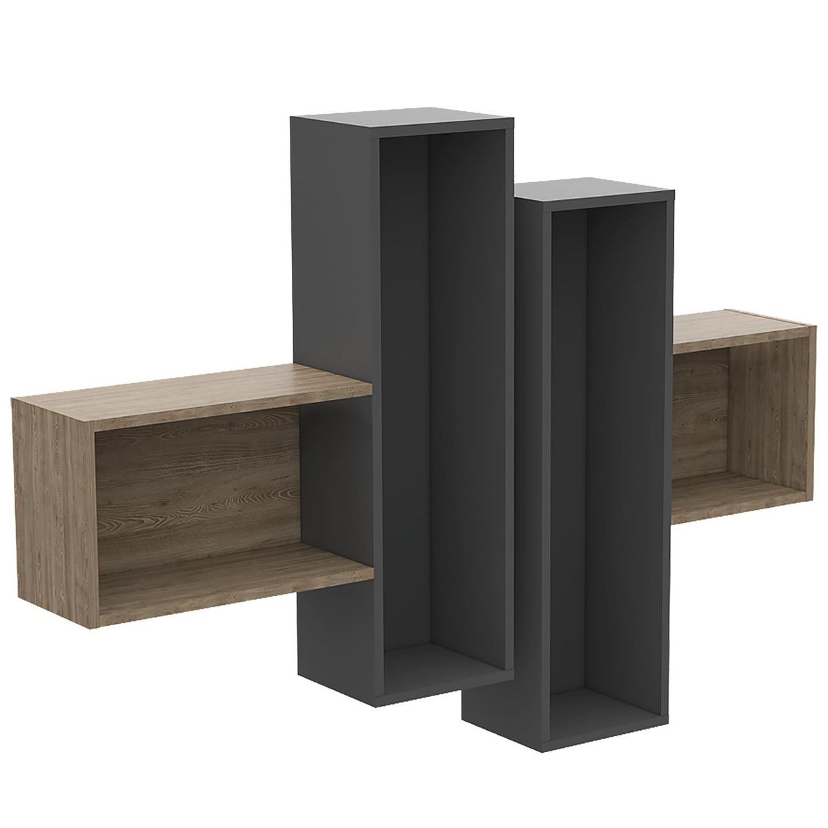 TUHOME - Repisa Wall Melamina 4 Nivel(es) 120x92x20.1 cm Café