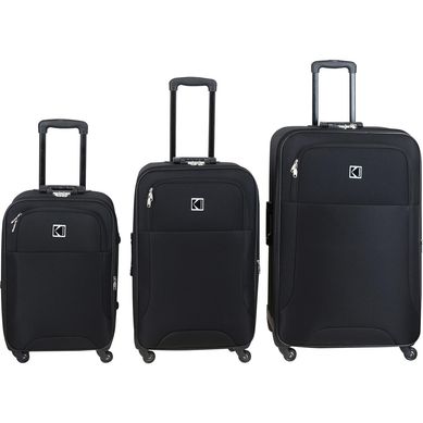 Set de 3 maletas de tela Negro