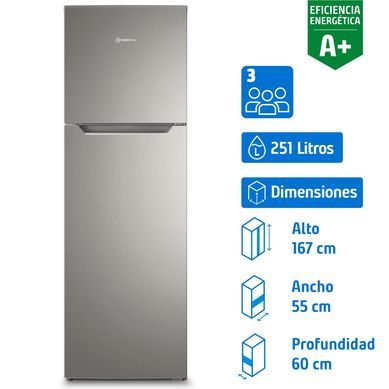 Refrigerador Top Freezer No Frost 251 Litros Inox Altus 1250
