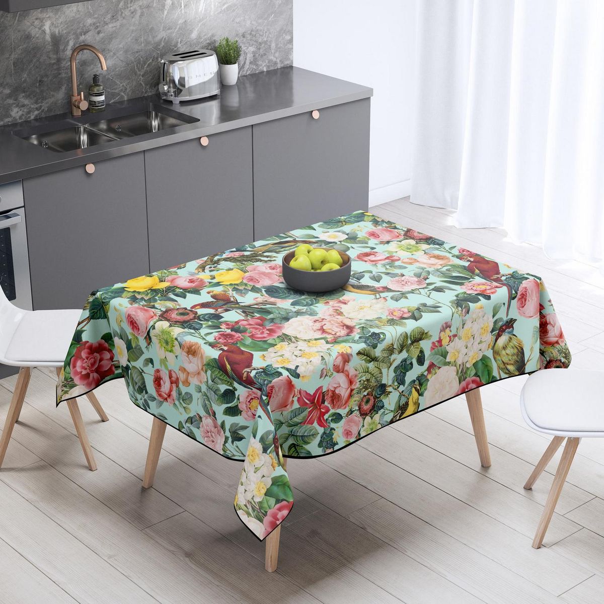 IMPRESIONARTE - Mantel de hule Floral and Bird III 140x250 cm