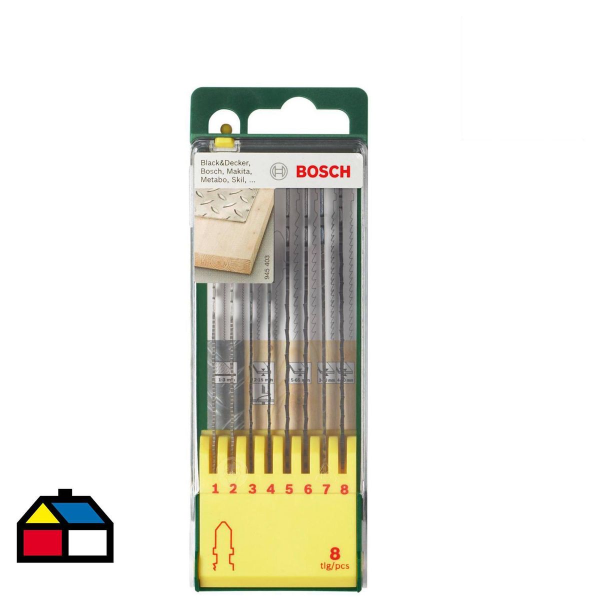 BOSCH - Set 8 Piezas Hoja De Sierra Caladora Madera/Metal