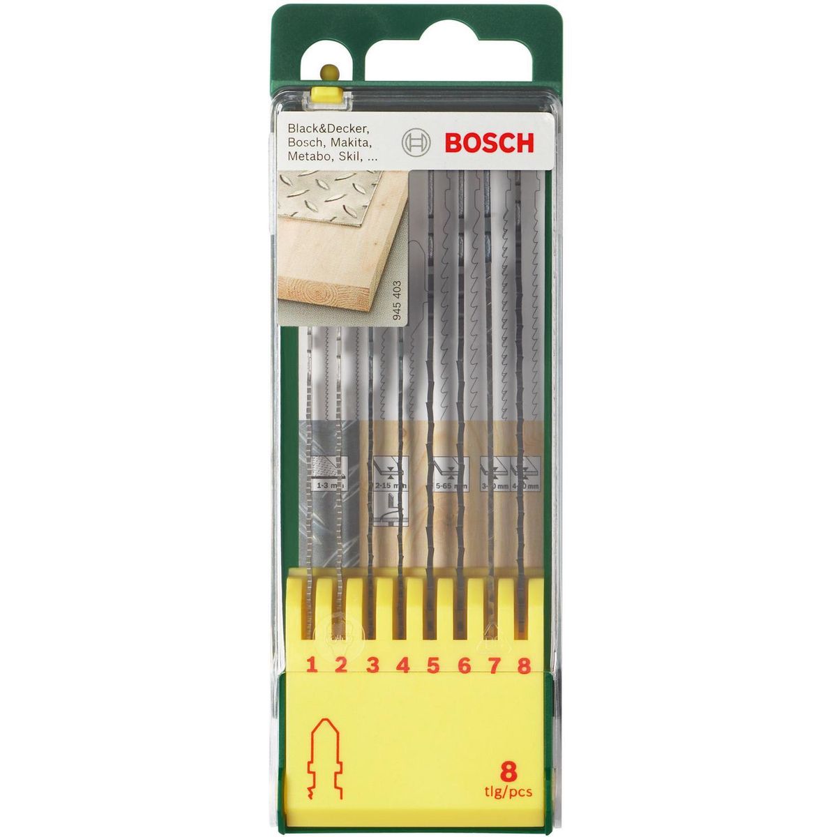 BOSCH - Set 8 Piezas Hoja De Sierra Caladora Madera/Metal