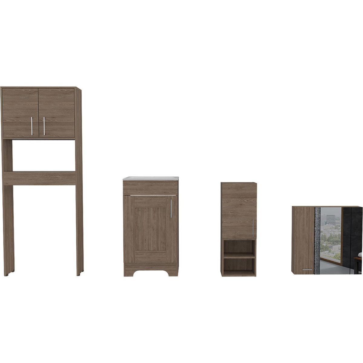 TUHOME - Combo Lavamanos+Optimizador+Módulo+Botiquín Miel